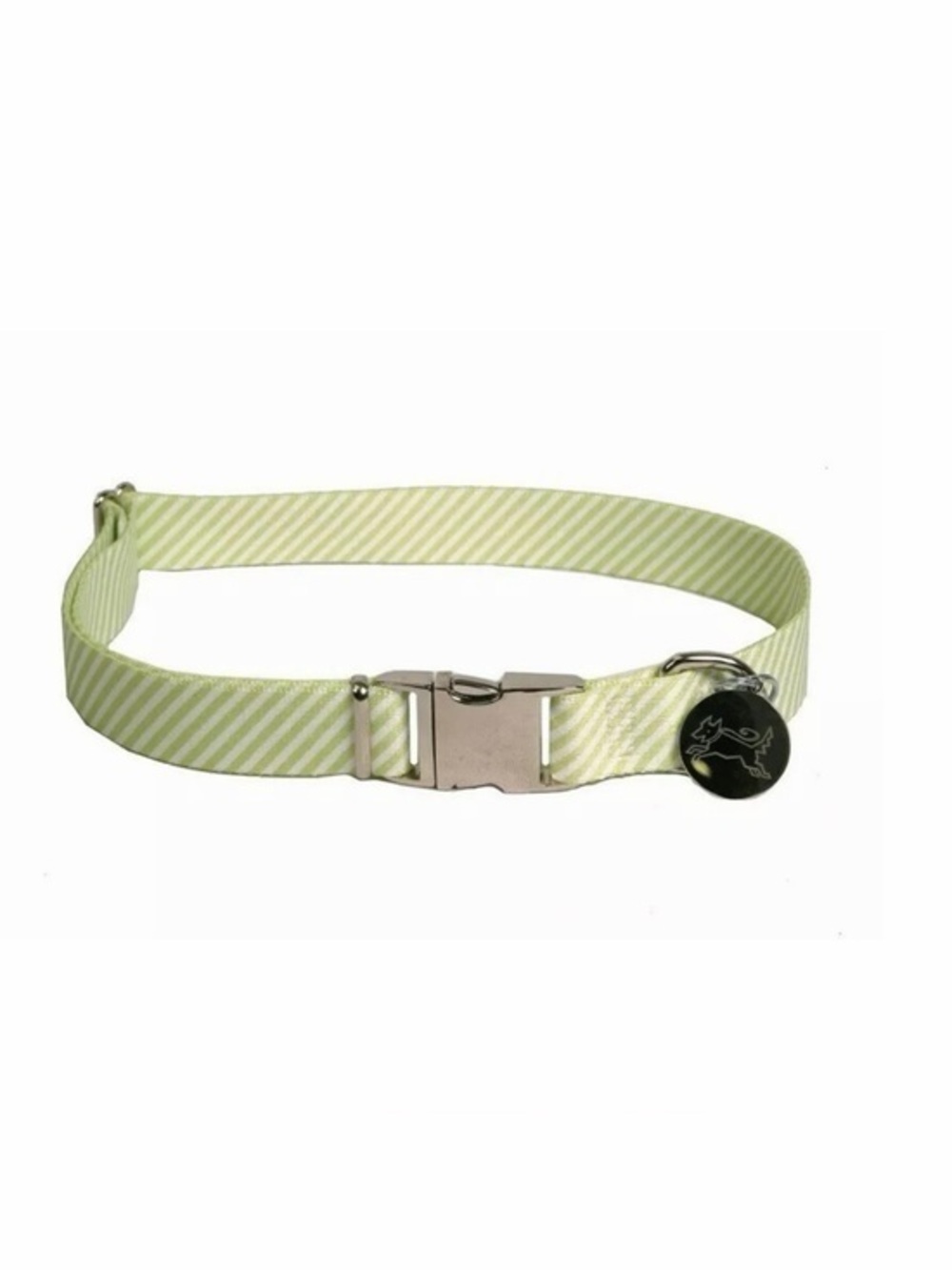 Southern Dawg Dog Collar Green White Stripe Adjustable Size Small 10”-14”